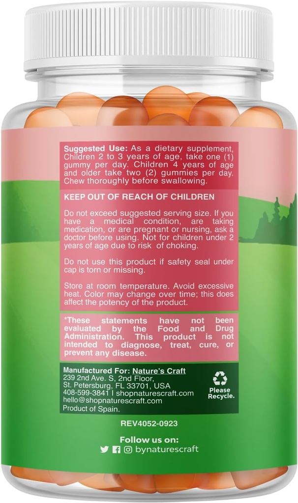 USDA Organic Kids Multivitamin Gummies - Multivitamin for Kids Immune Support with Vitamins A, C, D3, E, B6 & B12, Zinc & Iodine - Children's Vitamins Chewable Formula for Strong Health - 60 Count 3
