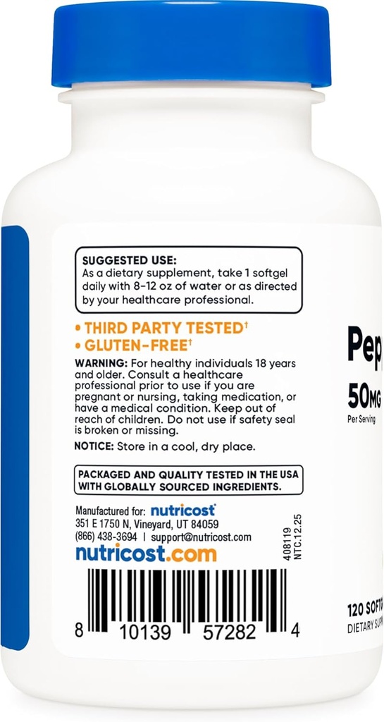 Nutricost Peppermint Oil Softgels (120 SFG) (50 MG) - Gluten Free, Third Party Tested and GMO Free 5