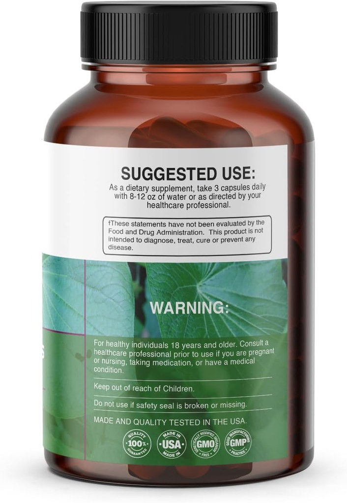 Pata de Vaca - Cow's Foot Leaves - 100 Veggie Capsules - 1,500mg Herbal Supplement Cows Foot 5