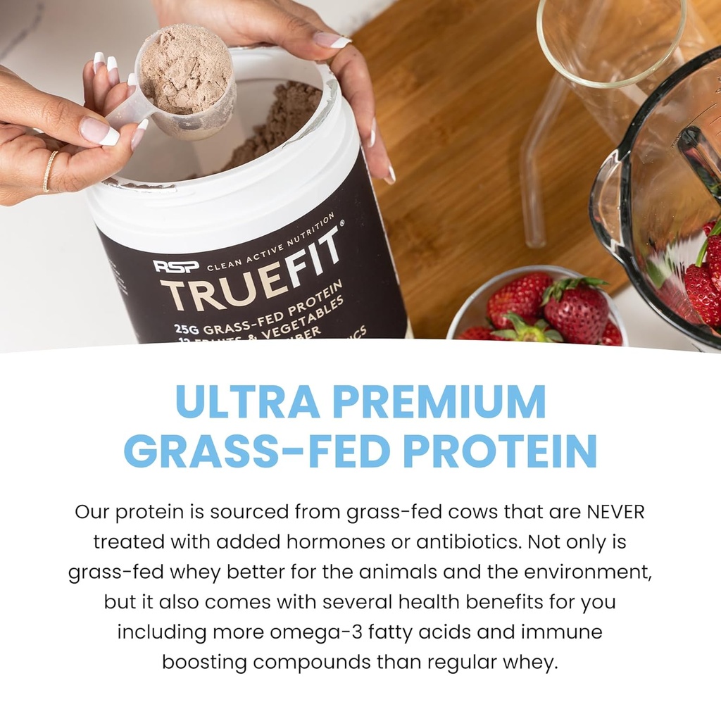TrueFit Gut Healthy Protein Powder, Grass-Fed Whey Meal Replacement Shake with Prebiotics, Probiotics, & Organic Superfoods, Keto Friendly, Gluten Free (Packaging May Vary) 5