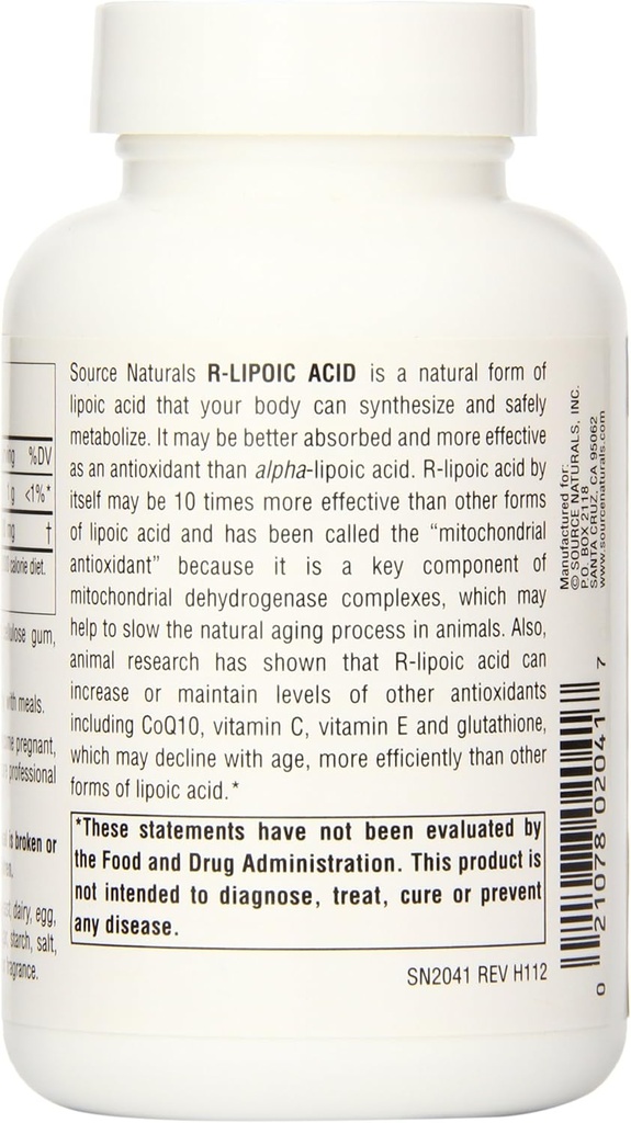 Source Naturals R-Lipoic Acid 100mg, 120 Tablets 5