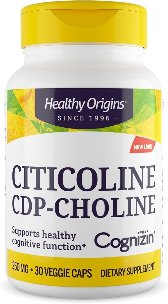 Healthy Origins Cognizin (Citicoline), 250 mg - Brain Supplement for Memory with Citicoline CDP Choline - Non-GMO, Vegan & Gluten-Free Supplement - 30 Veggie Capsules 2