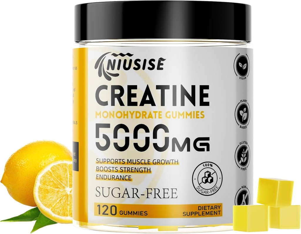 Creatine Monohydrate Gummies, 120 Creatine Sugar Free Gummies with 1000 mg Magnesium Complex and L-Threonate for Men & Women, Energy Support 1 Pack 2