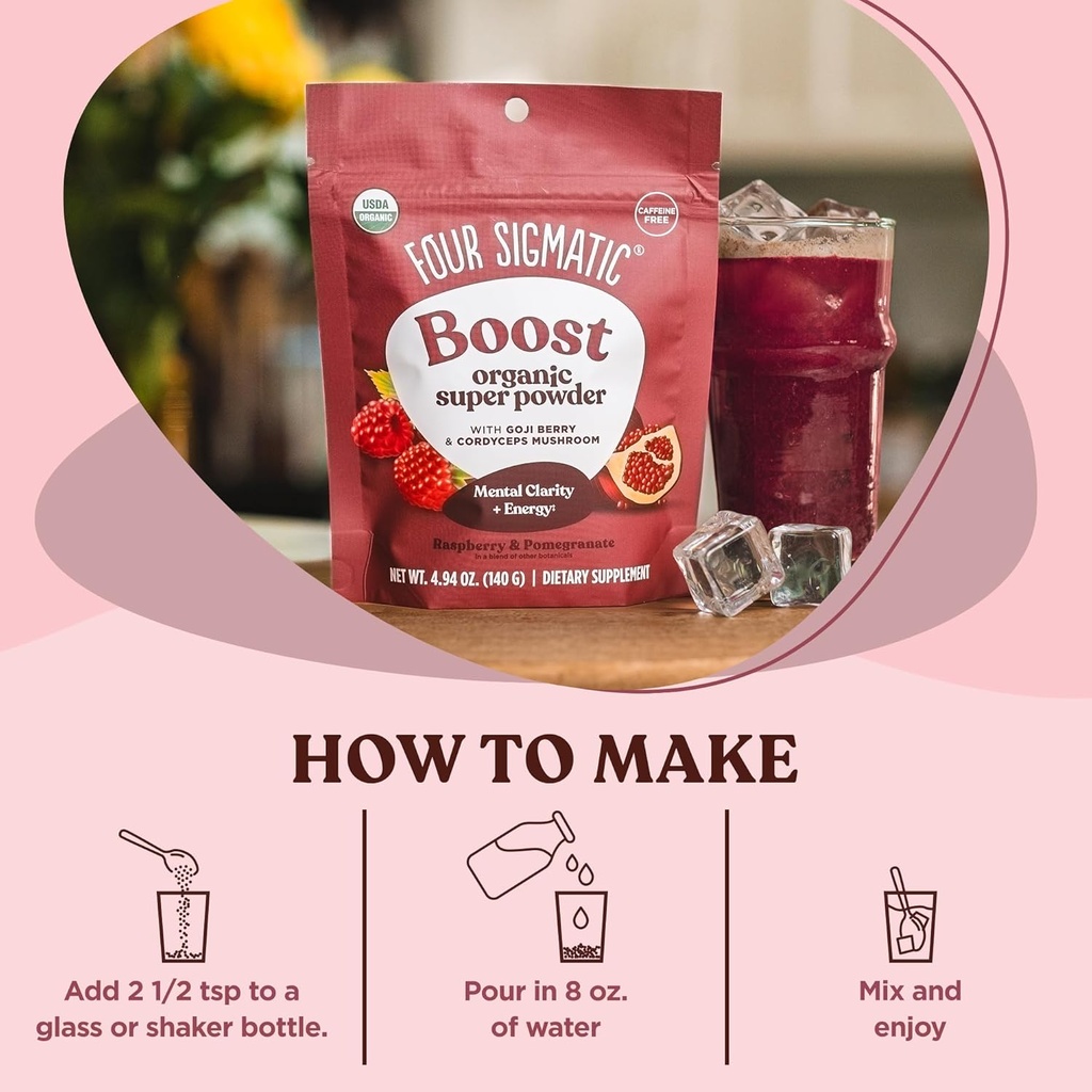 Four Sigmatic Calm Super Powder | Organic Superfood Powder with Magnesium Citrate, Organic Chamomile Extract, and Tremella Mushroom Extract | Blueberry Drink Mix (4.94 oz.) 6