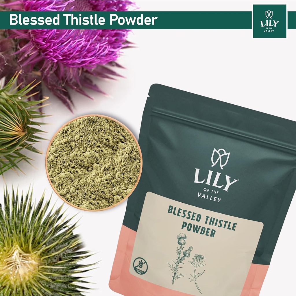 LILY OF THE VALLEY Blessed Thistle Extract Powder - Ideal for Smoothies & Juices - Milk Thistle Tea - Rich in Silymarin and Antioxidants - Vegan & Gluten-Free - Packed in Resealable Pouch (4oz, 113g) 4