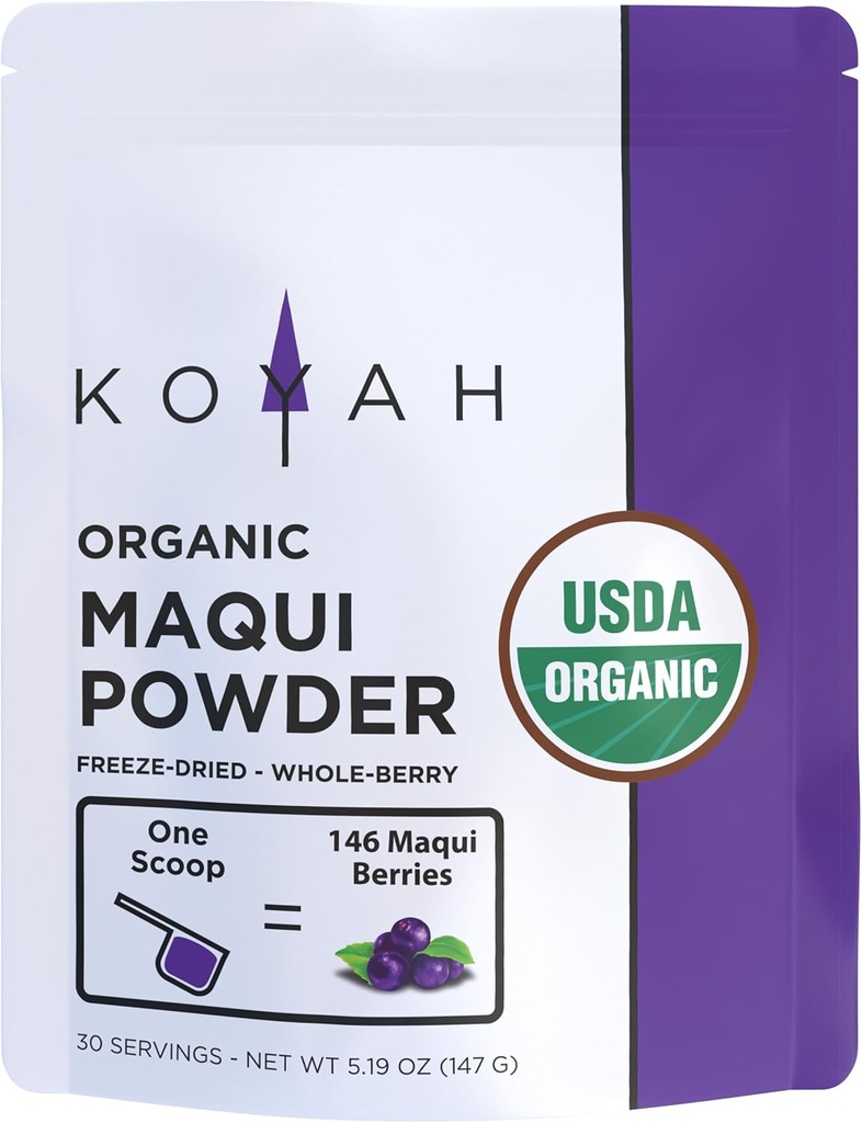 KOYAH - Organic Maqui Berry Powder 30 Servings (1 Scoop = 146 Berries or 1/8 Cup Fresh), Chile Grown, Freeze-Dried, Whole-Berry Powder 2
