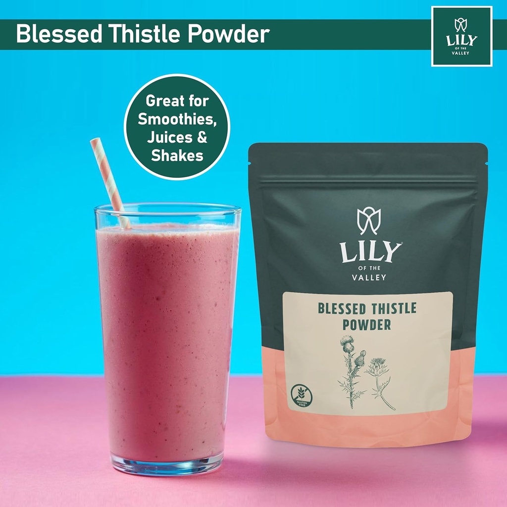 LILY OF THE VALLEY Blessed Thistle Extract Powder - Ideal for Smoothies & Juices - Milk Thistle Tea - Rich in Silymarin and Antioxidants - Vegan & Gluten-Free - Packed in Resealable Pouch (4oz, 113g) 5