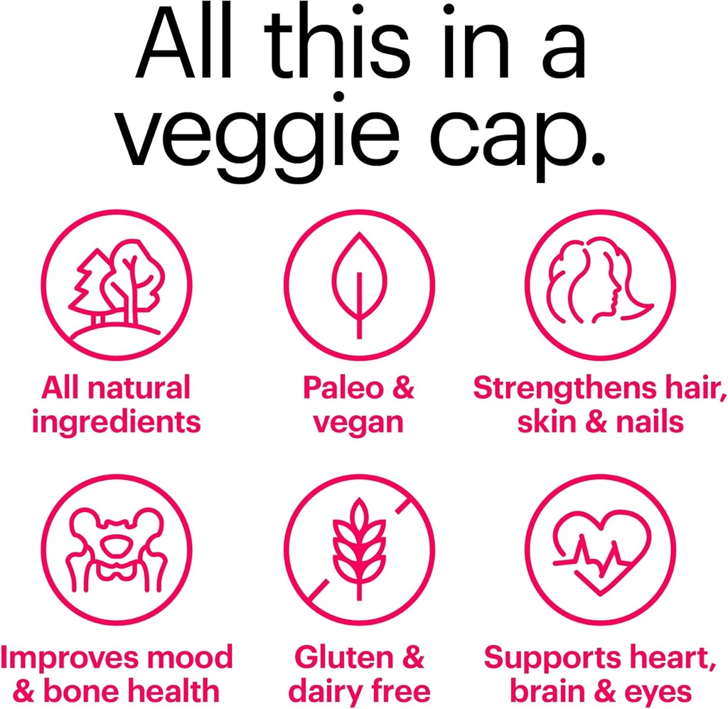 Wellthy Her Women's Daily Vegan Multivitamin for Women, Natural Ingredients for Healthy Hair, Skin, & Nails with Essential Micronutrients (30 Day) 5