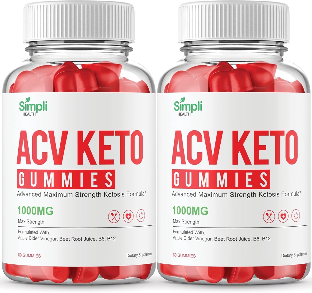 Simpli Health ACV Keto + Gummies, SimpliHealth ACV Keto Supplement Gummies - Maximum Strength, Simpli ACV Gummys, All Natural Support Advanced Formula, SimpliACV Gummy Reviews (2 Pack) 2