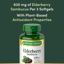 Nature's Bounty Sambucus Elderberry Herbal Supplement, Rapid Release Softgels, 630 mg per Serving, 120 Count 4