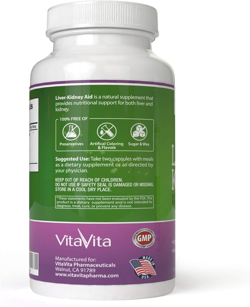 Liver Kidney Aid, Herbal Based Ingredients Supports Liver and Kidney Health, 90 Days Supply (180 Softgels) 5