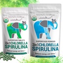 Chlorella Spirulina Powder Organic + Spirulina Chlorella Tablets | Organic| Rich in Chlorophyll | Greens Superfood Powder & Tablets Bundle 2