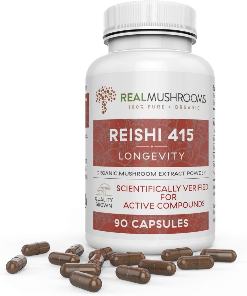 Reishi 415 Longevity Capsules (90ct), Turkey Tail Mushroom Extract Immune Support (90ct), Chaga Extract Mushroom Supplement (120 caps) 3