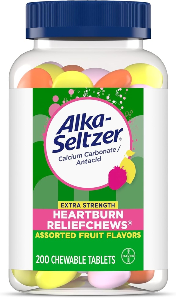 Alka-Seltzer Extra Strength Heartburn ReliefChews, Antacid for Fast Heartburn & Acid Indigestion Relief On the Go, 200 Ct 2