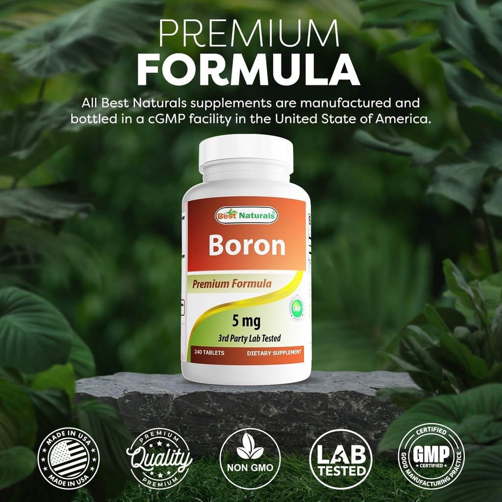 Best Naturals Boron Supplements 5 mg 240 Tablets (240 Count (Pack of 2)) 6