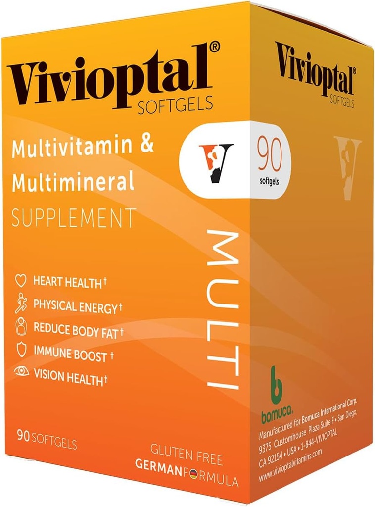 Vivioptal Multi, 90 Softgels (1 Year Supply), Multivitamin & Multimineral, Gluten Free, German Formula 3