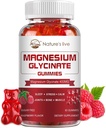 Magnesium Glycinate Gummies, Sugar Free Magnesium Supplement with Magnesium Glycinate 400mg, Magnesium L-Threonate 200mg for Calm Mood, Muscle, Bone & Sleep for Adults, 60 Raspberry Gummies 2