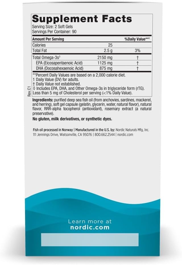 Nordic Naturals Ultimate Omega 2X, Lemon Flavor - 180 Soft Gels - 2150 mg Omega-3 - High-Potency Fish Oil with EPA & DHA - Promotes Brain & Heart Health - Non-GMO - 90 Servings 3