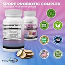 MoxyVites Spore Probiotic Complex - All In One Prebiotics and Probiotics for Digestive Health, Postbiotic, Digestive Enzymes Daily Supplement - Spore Based Probiotic for Women & Men 6
