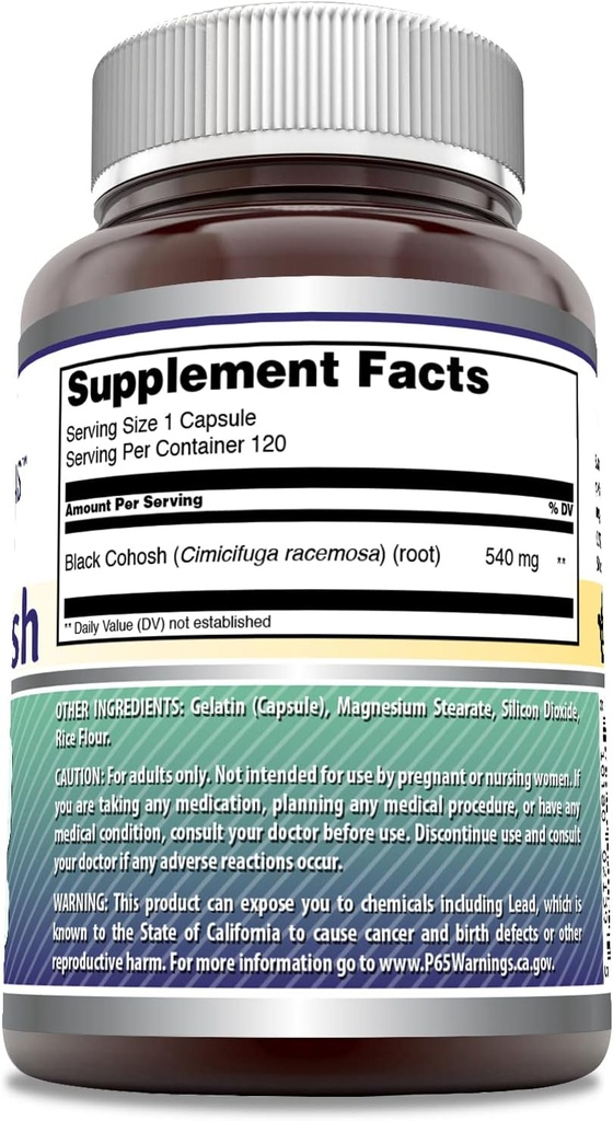 Amazing Formulas Black Cohosh Supplement | 540 Mg per Serving | Capsules | Non-GMO | Gluten-Free | Made in USA (1 Pack | 120 Count) 4