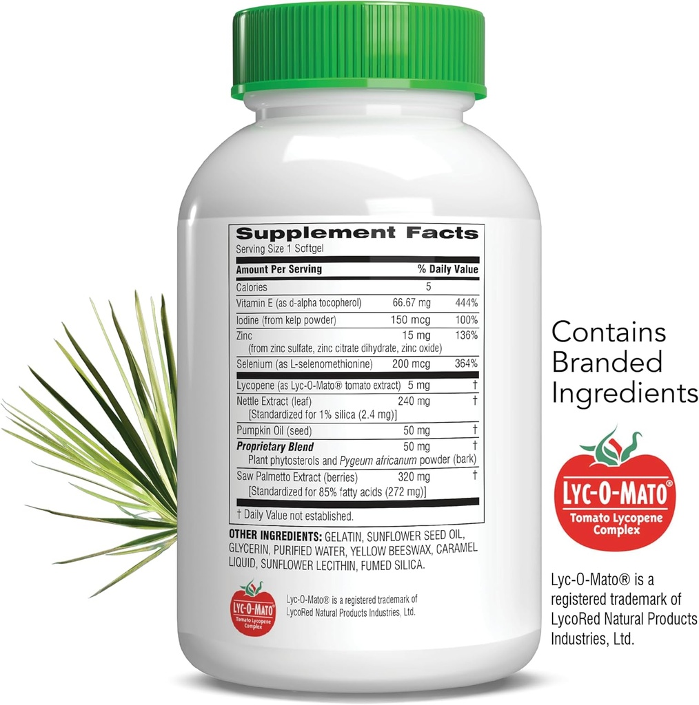 Botanic Choice Prostate 9 Complex - Prostate Supplements for Men with Saw Palmetto, Pygeum, & Lycopene - Advanced Prostate Health Supplement for Urinary Flow & Cellular Health - 30 Softgels 3