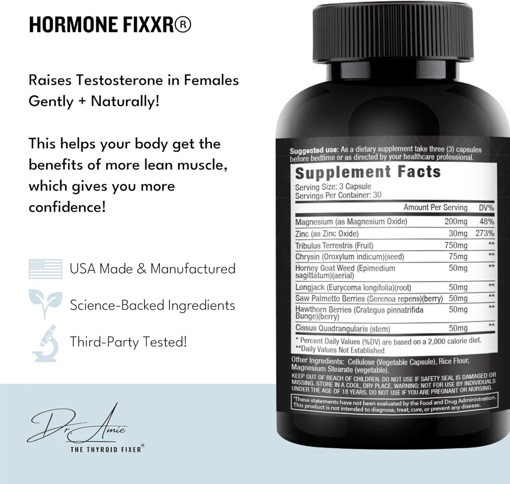 Hormone Support by Dr. Amie | Women's Testosterone Booster | 30 Day Supply, 90 Capsules 3