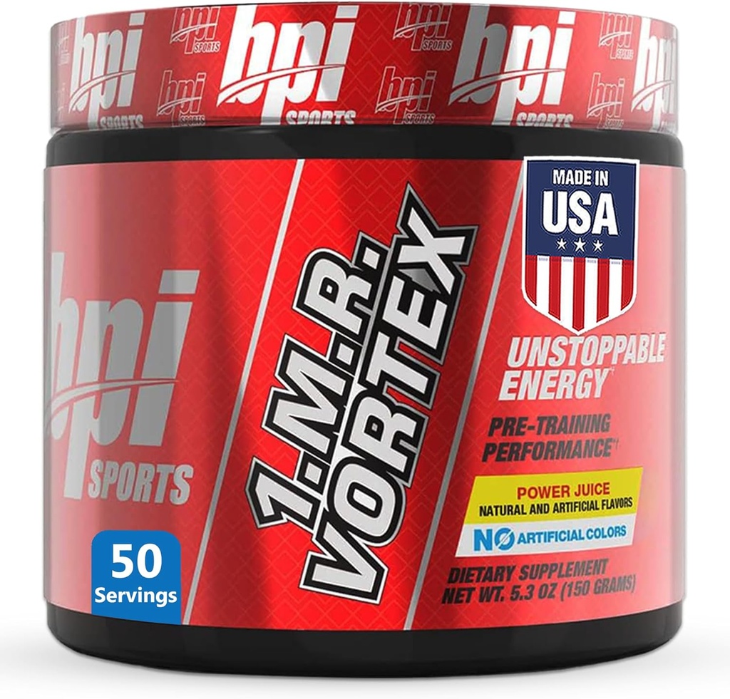 BPI Sports 1.M.R Vortex Pre Workout Powder – High Stim Preworkout for Men & Women with Glycerol, Caffeine, Niacin, and Herbal Extracts – Energy, Focus & Endurance – Power Juice – 50 Servings 2