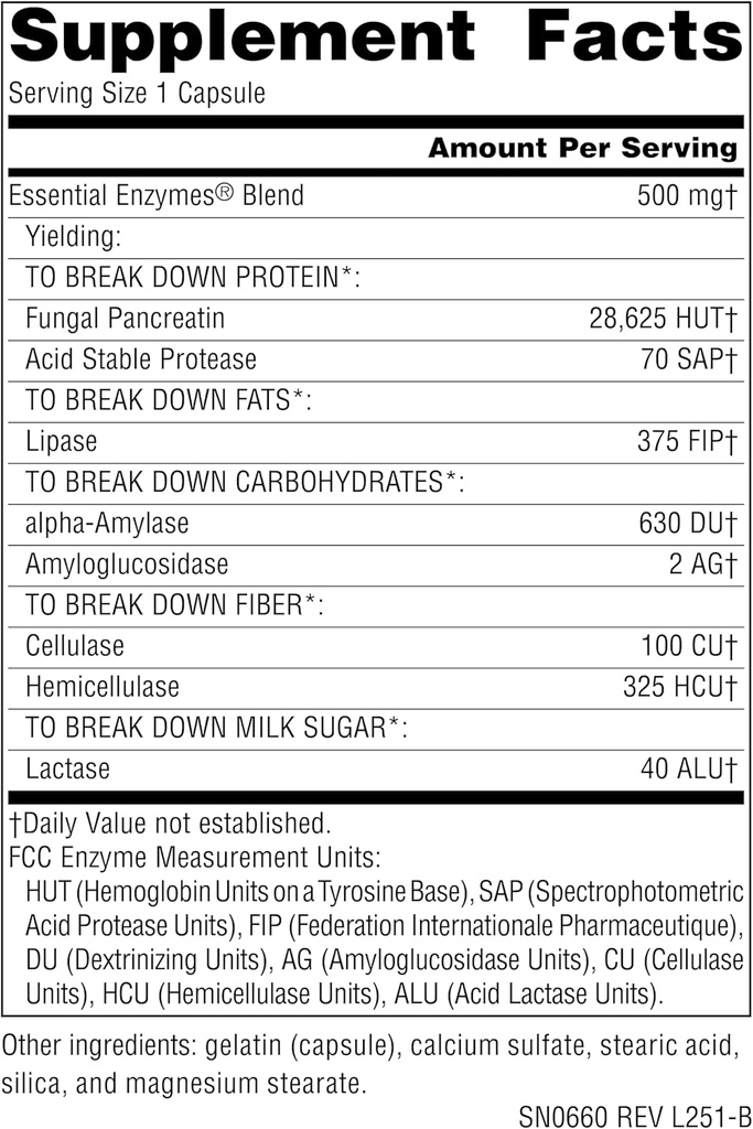 Source Naturals Essential Enzymes 500mg Bio-Aligned Multiple Supplement Herbal Defense for Digestion, Gas & Constipation Relief - Strong Immune System Support* - 120 Capsules 3