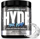 PROSUPPS Hyde Max Pump Stimulant-Free Pre-Workout, Unflavored and Creatine 300 Bundle 3