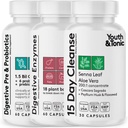 Youth & Tonic 15 Day Colon Cleanse Digestive Enzymes with Pre & Probiotics | for Digestion, Belly Bloat, Break Down Food, Gut Health and Regularity,150 Pills for Women & Men 2