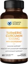 Vitamin World Turmeric Curcumin 1000mg, BioPerine Black Pepper Extract for Better Absorption, 95% Curcuminoids, Turmeric Supplement for Antioxidant & Joint Support, Gluten-Free, 60 Capsules 2