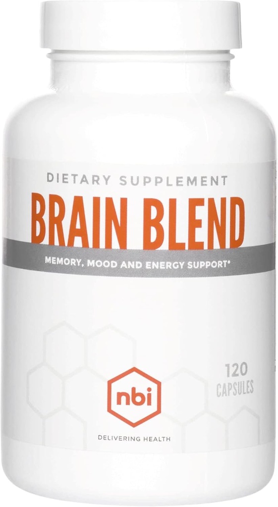 NBI Brain Blend for Memory, Focus, Concentration, Cognitive Function for Men & Women | Caffeine-Free with ALCAR, Alpha Lipoic Acid, Huperzine A, Turmeric | Nootropic | 120ct Capsules 2