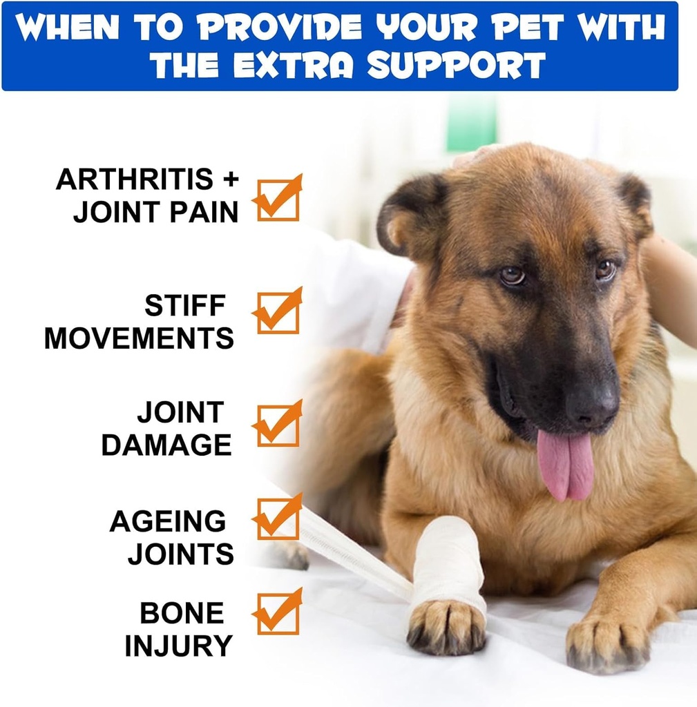 Dog Joint Aid & Relief Supplement with Chondroitin & Glucosamine HCl – Relieves Joint Pain & Reduces Inflammation for Senior Dogs, Active Adults & Puppies 4