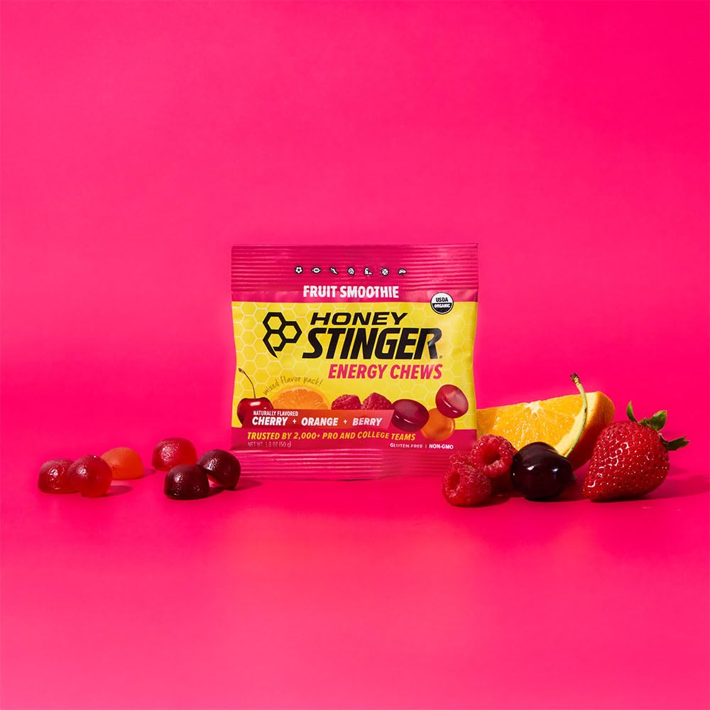 Honey Stinger Organic Fruit Smoothie Energy Chew, Gluten Free & Caffeine Free, for Exercise, Running and Performance, Sports Nutrition for Home & Gym, Pre and Mid Workout, 12 Pack, 21.6 Ounce 6