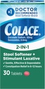 Colace 2-In-1 Stool Softener & Stimulant Laxative Tablets, Gentle Constipation Relief in 6-12 Hours, 30 Count 2