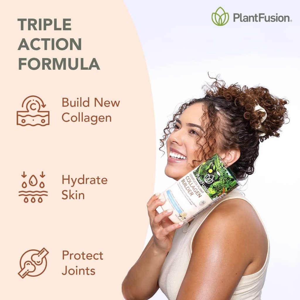 PlantFusion Vegan Collagen Powder - Plant Based Collagen Protein Powder for Muscle & Joints, Hair, Skin & Nails - Keto, Gluten Free, Soy Free, Non-Dairy, No Sugar, Non-GMO - Vanilla 11.43 oz 3
