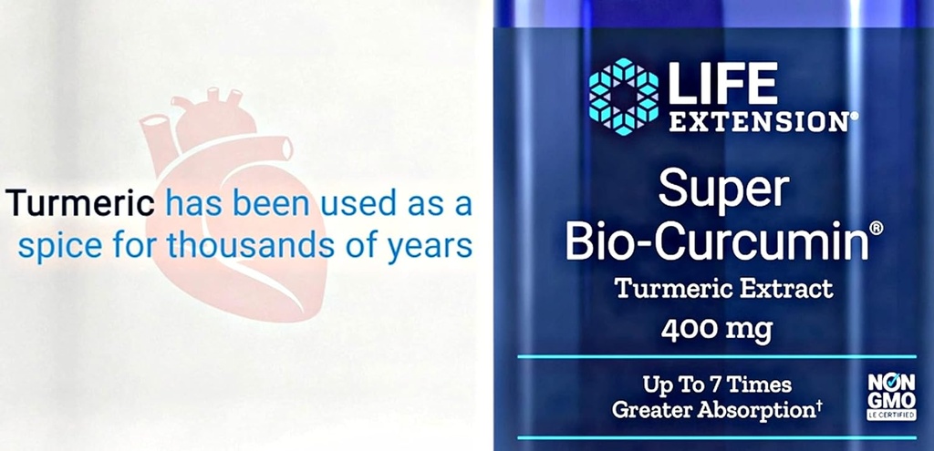 Life Extension Super Bio-Curcumin Turmeric Extract 400mg, 90 Veg Caps - Vegetarian Capsules - Non-GMO - Highly Absorbable 4