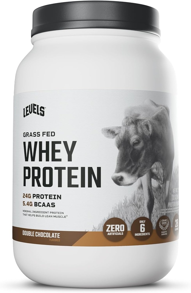 Levels Grass Fed Whey Protein Powder, No Artificials, 24G of Protein, Double Chocolate, 2LB 2