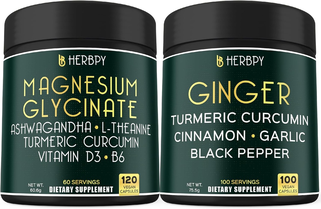 Bundle 6in1 Magnesium Glycinate Supplement & 5in1 Ginger Supplement 2