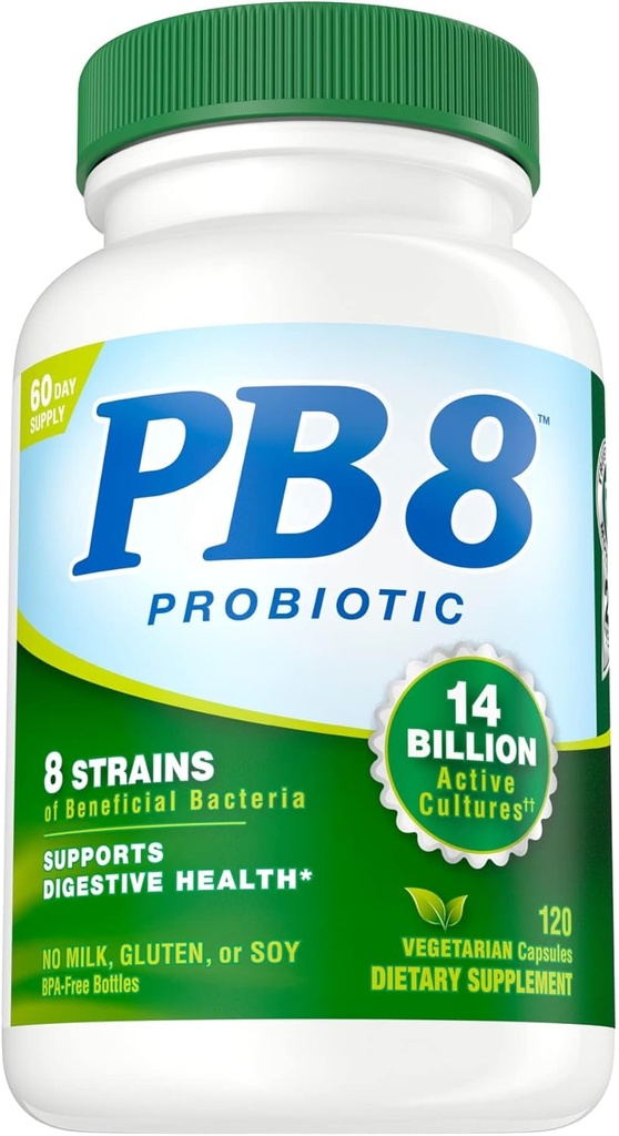 Nutrition Now PB 8 Probiotic Acidophilus for Life* Vegetarian Dietary Supplement for Men and Women, 120 Count (Pack of 2) 2