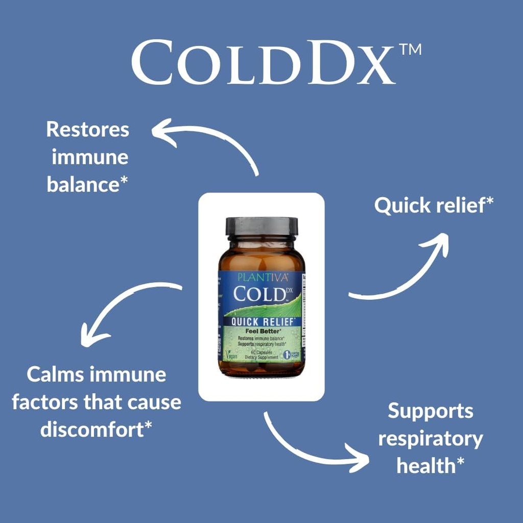 ColdDx Natural Herbal Defense & Respiratory Health Support Supplement - Non-Drowsy, Stimulant Free, Quick Relief - Vegan, Plant-Based - 60 Capsules 5
