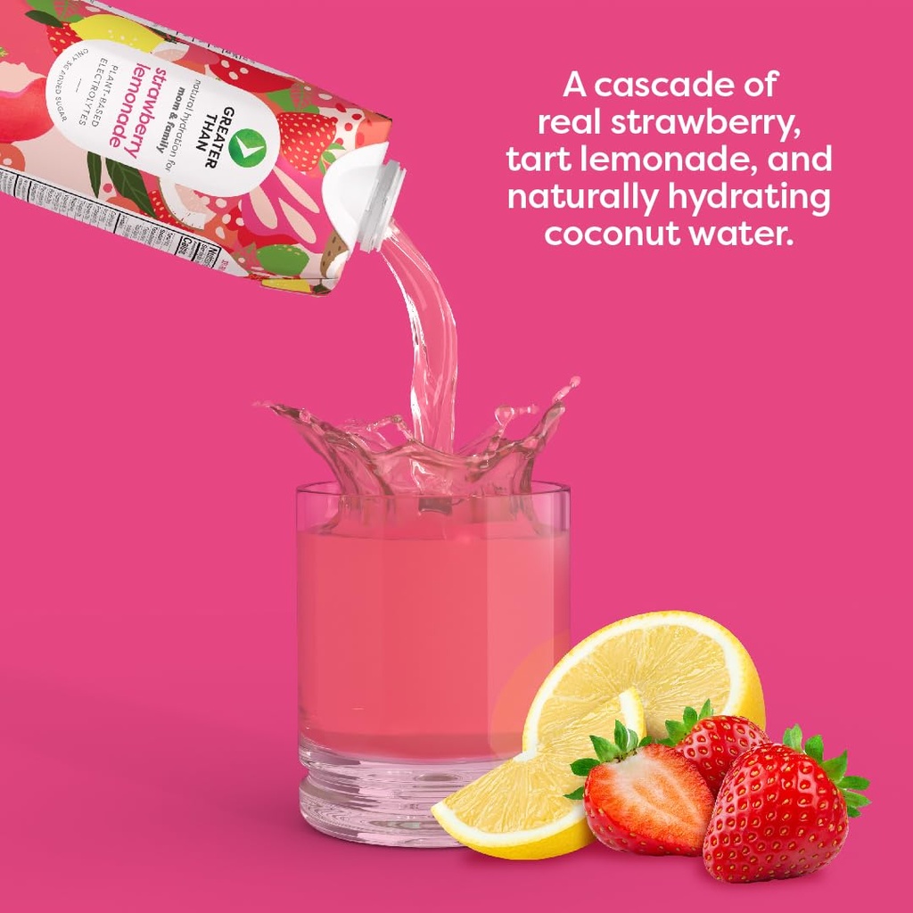 Greater Than Nutrient Hydration Beverage, Electrolyte Drink for Gut Health & Energy with Coconut Water, Vitamins, Gluten Free, Plant Based, Low Sugar, 8 Flavor Variety Pack 6