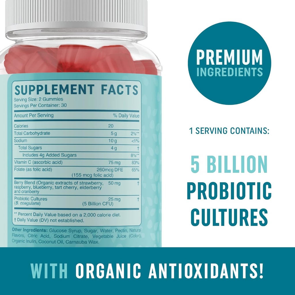 Probiotic & Prebiotic Capsules and Probiotic Gummies | Complete Gut Health, Digestion, and Immune Support Bundle | Gummies with 20 Billion CFU, Vitamin C, and Folic Acid 4