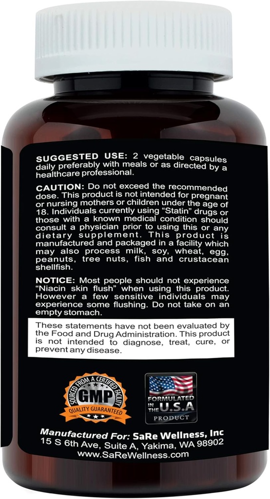 Clinical Daily Cholesterol Care Supplement. Vegan Cholesterol and Triglyceride Supplements. Plant Sterols Supplements Cholesterol Support with Guggul, Garlic, Niacin. 120 Capsules 6