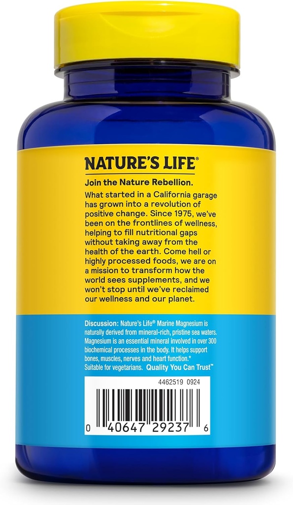 Nature's Life Marine Magnesium 500mg | Healthy Digestion & Regularity Formula with Magnesium Hydroxide from Northern Sea Waters | 100 Vegetarian Caps 4