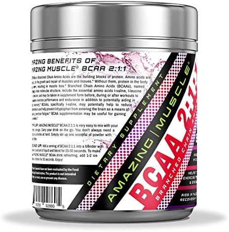 Amazing Muscle BCAA 2:1:1 Branched Chain Amino Acids Supplement | 6000 Mg Per Serving | 60 Servings | Wild Berry Flavor 3