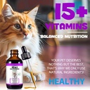Cat Multivitamin,15 in 1 Cat Vitamins Liquid Drops Supplements for Heart Health, Bones, Joint, Skin & Coat, Bladder, Immune System Support 60ml 4