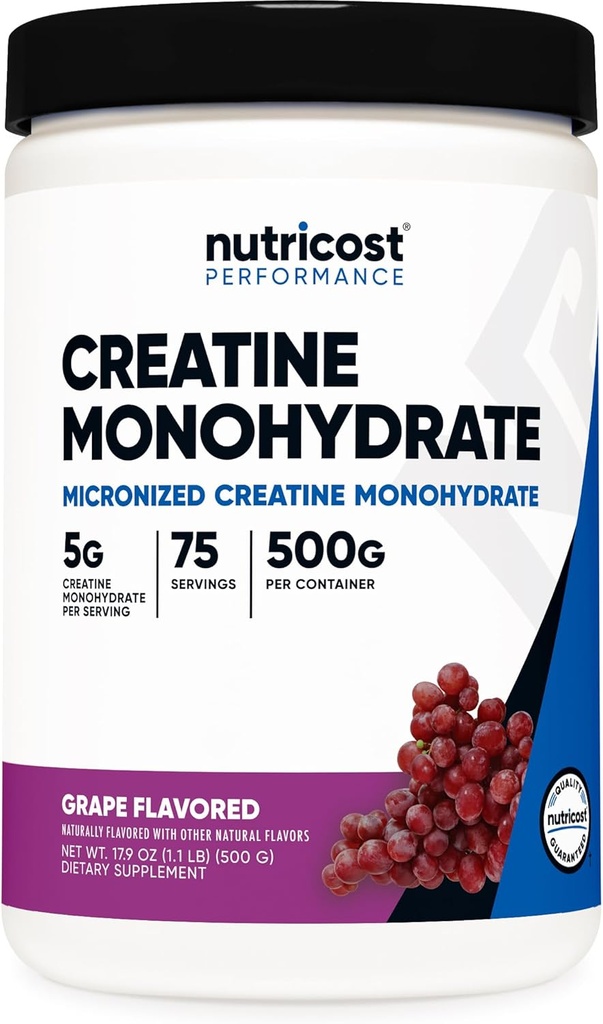 Nutricost Creatine Monohydrate Powder (Grape, 500 Gram) - Micronized Creatine Supplement - Vegan, Non-GMO, Gluten Free 2