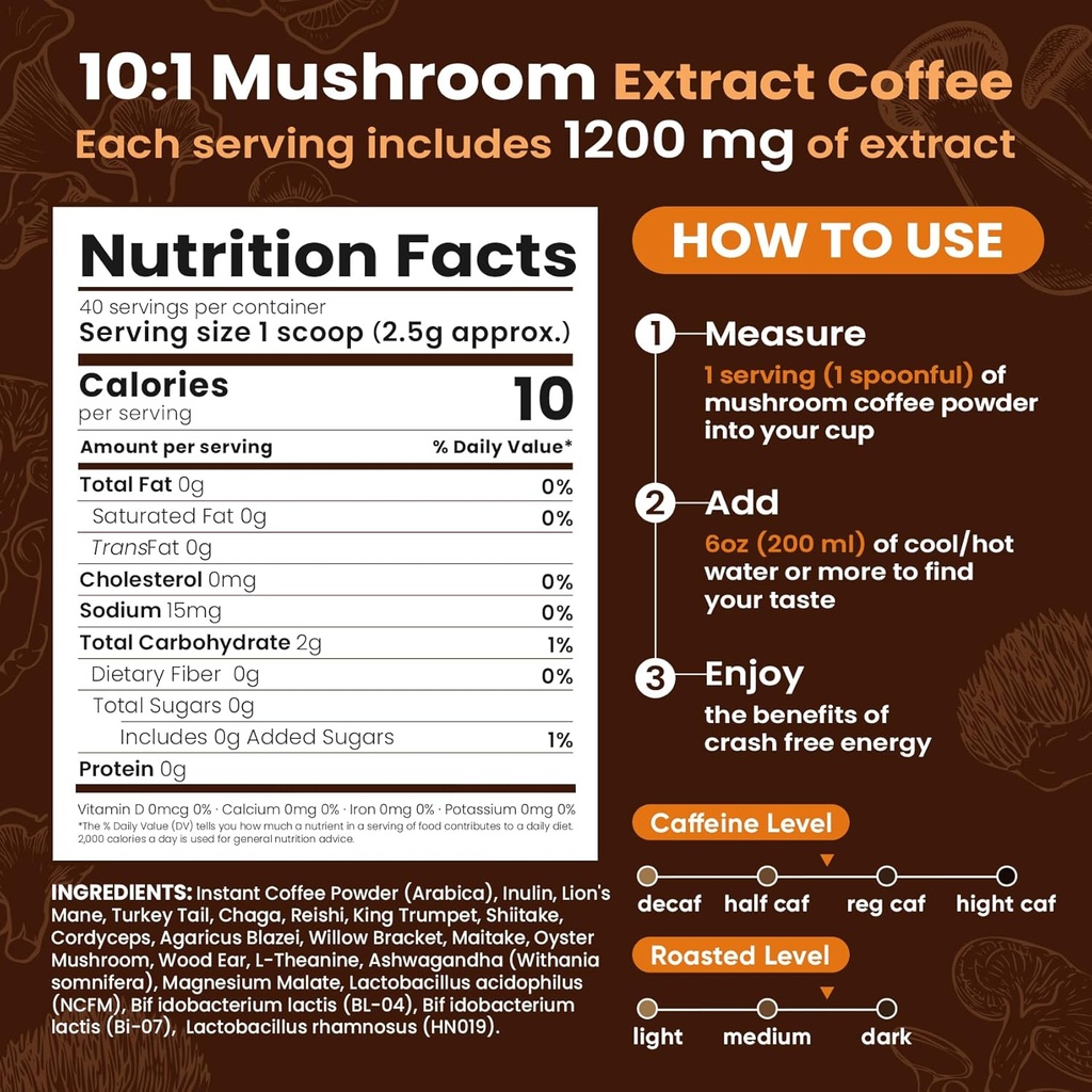 Venture Pal Mushroom Coffee & Electrolyte Powder Bundle: 12 in 1 Coffee with Ashwagandha for Focus & Immunity + Sugar-Free Electrolyte Packets with 5 Vitamins & 7 Electrolytes - 40 Servings & 16 Stick 3