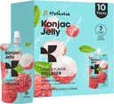 Hethstia Konjac Jelly, Lychee Konjac Jelly 10 Pouches with Collagen Peptides, Low Calorie Drinkable Litchi Jello, Vitamin C Light Snacks, Sugar Free, Keto, Gluten-Free, Healthy Food Gifts 2